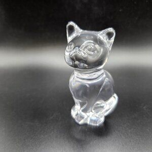 Daum France Crystal Le Chat The Cat Sitting Figurine 3.5” Etched Signed